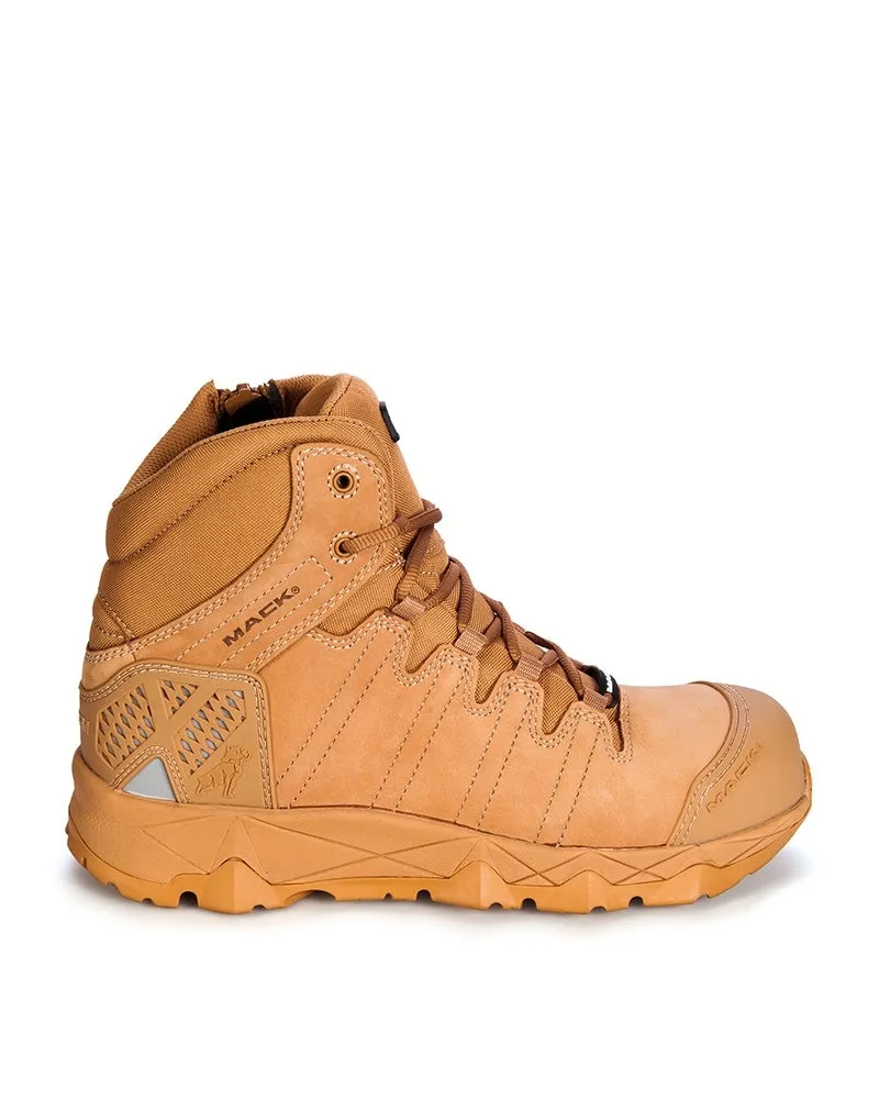 Octane Lace Up Safety Boot with Zip - Honey