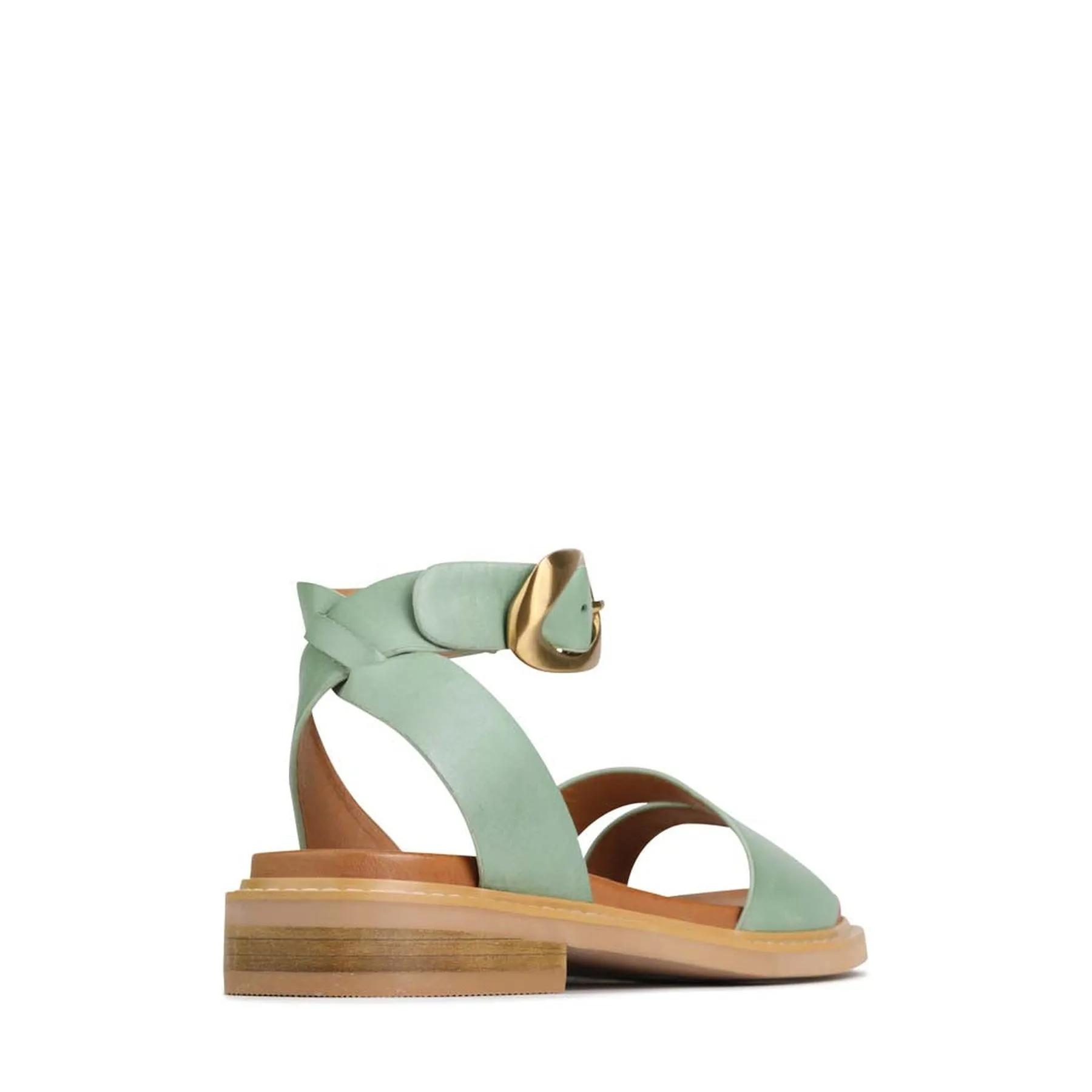 ORNAMENTAL LEATHER ANKLE STRAP SANDALS