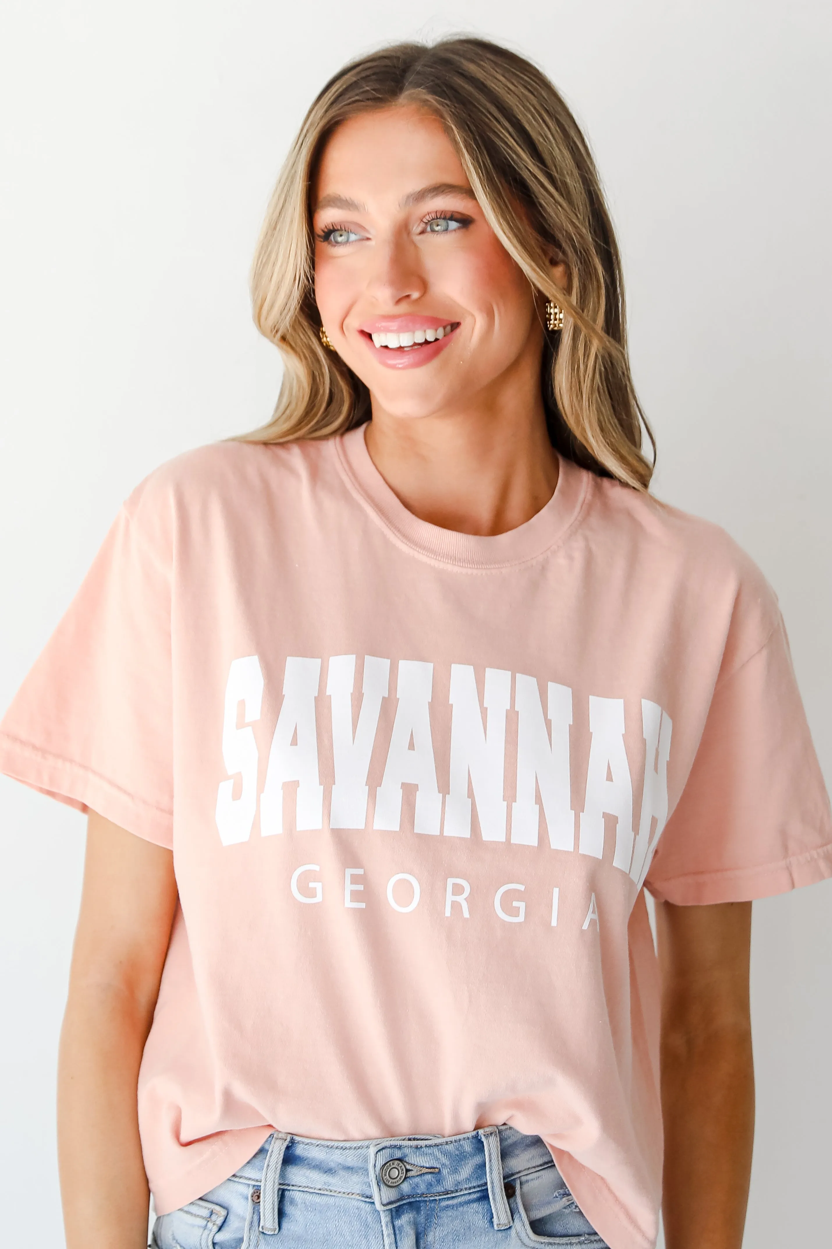 Peach Savannah Georgia Cropped Tee