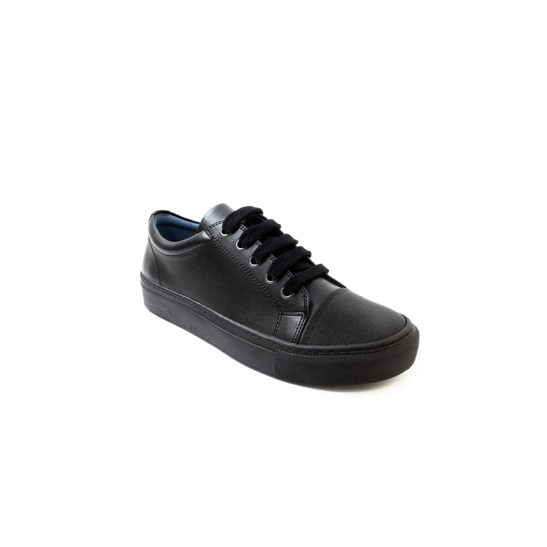 Petasil Vorto 6033 Boys Black Vegan Leather Lace Up School Shoes