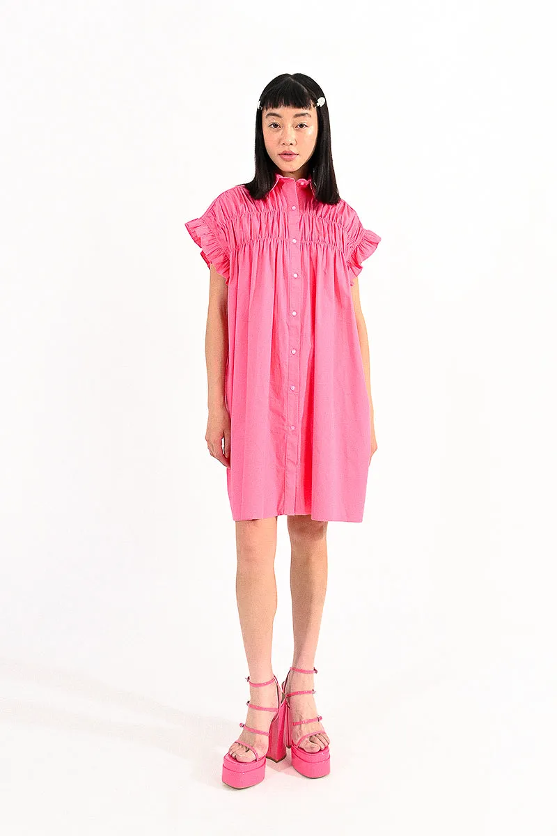 Poplin Pink Smocked Dress