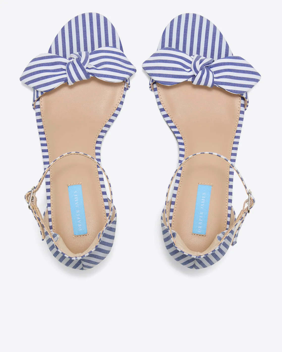 Preston Sandal in Blue & White Stripe