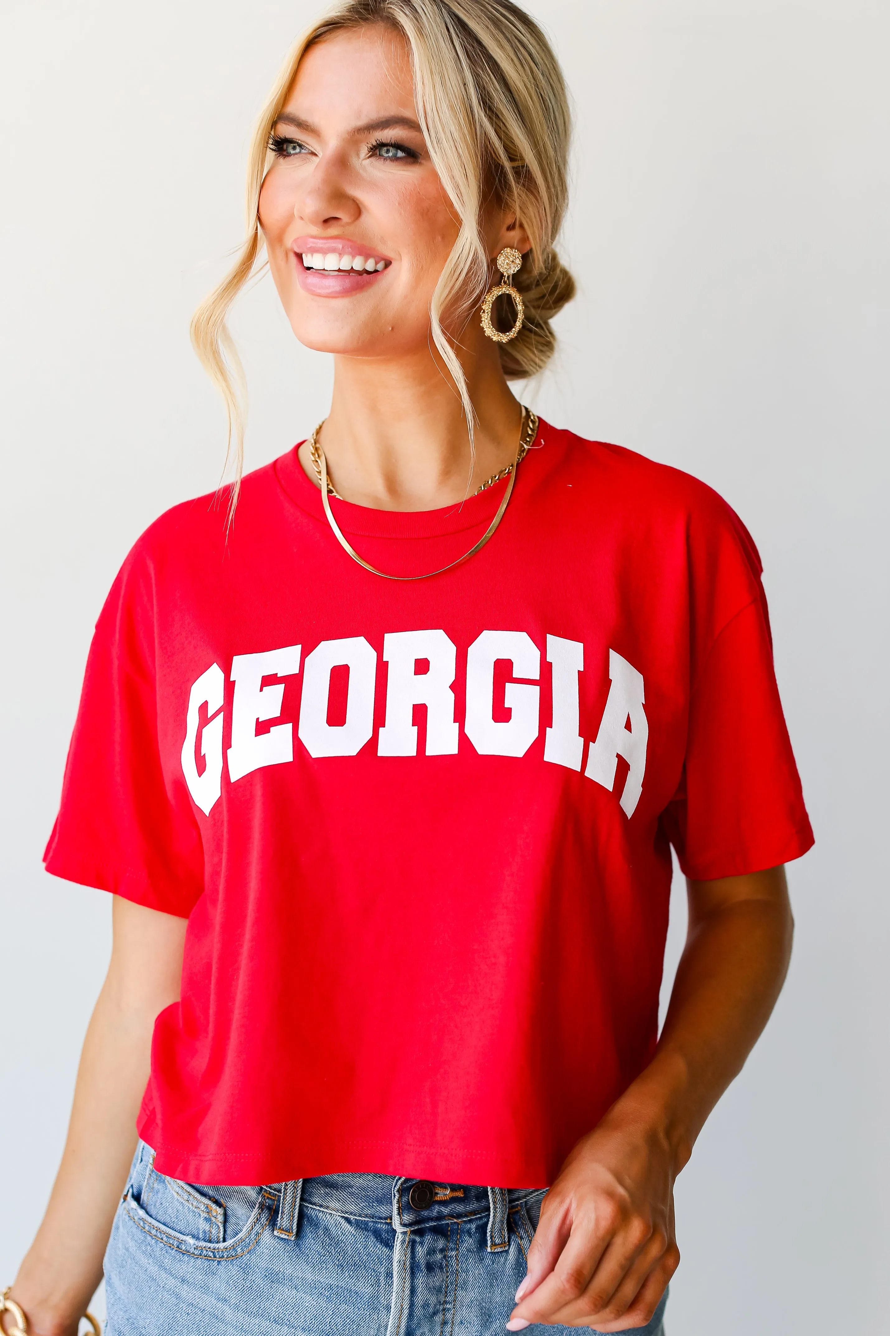 Red Georgia Cropped Tee