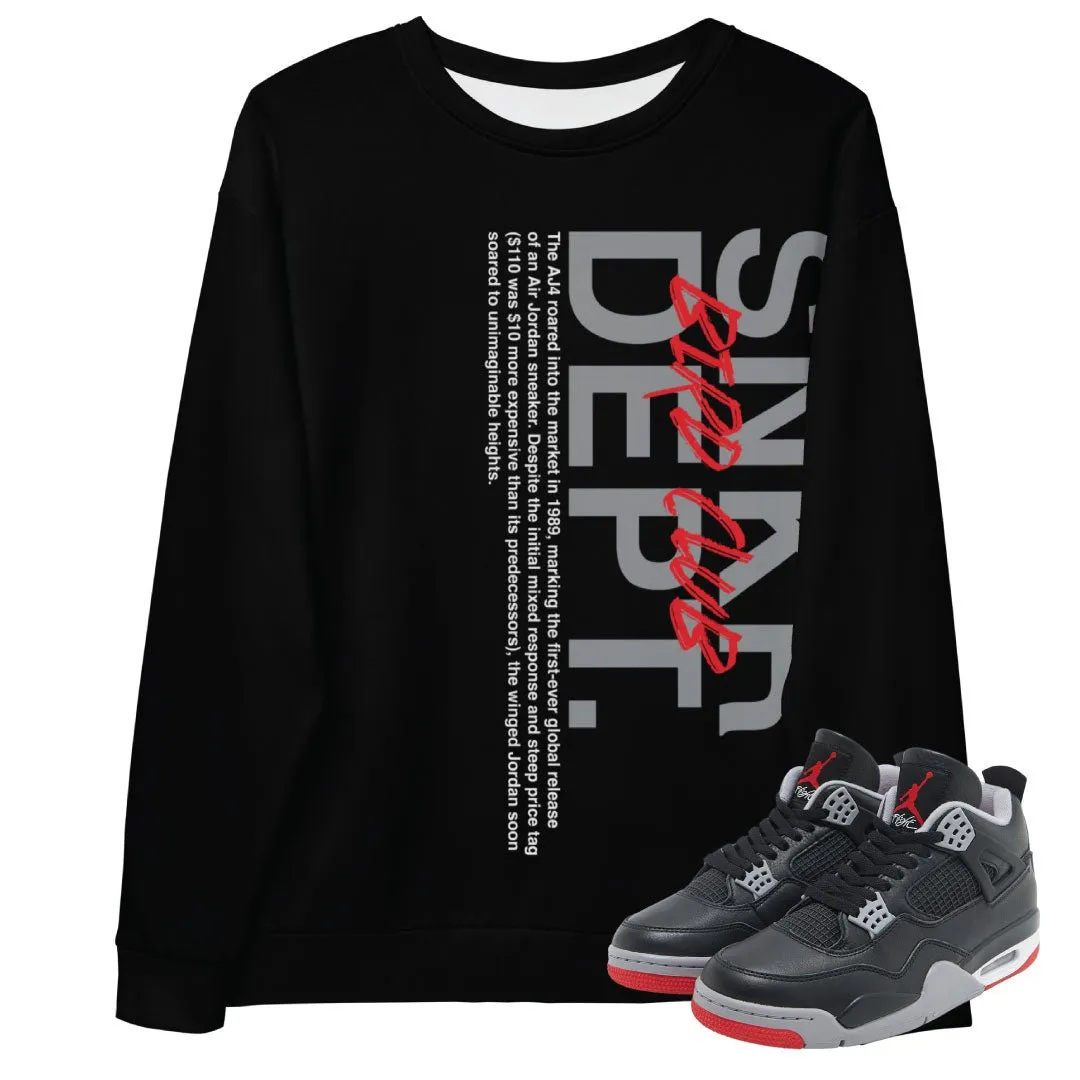 Retro 4 Bred Reimagined "SNKR DEPT" Sweater