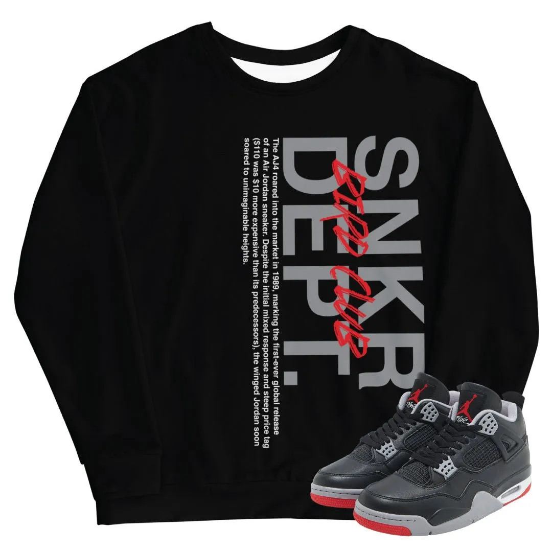 Retro 4 Bred Reimagined "SNKR DEPT" Sweater