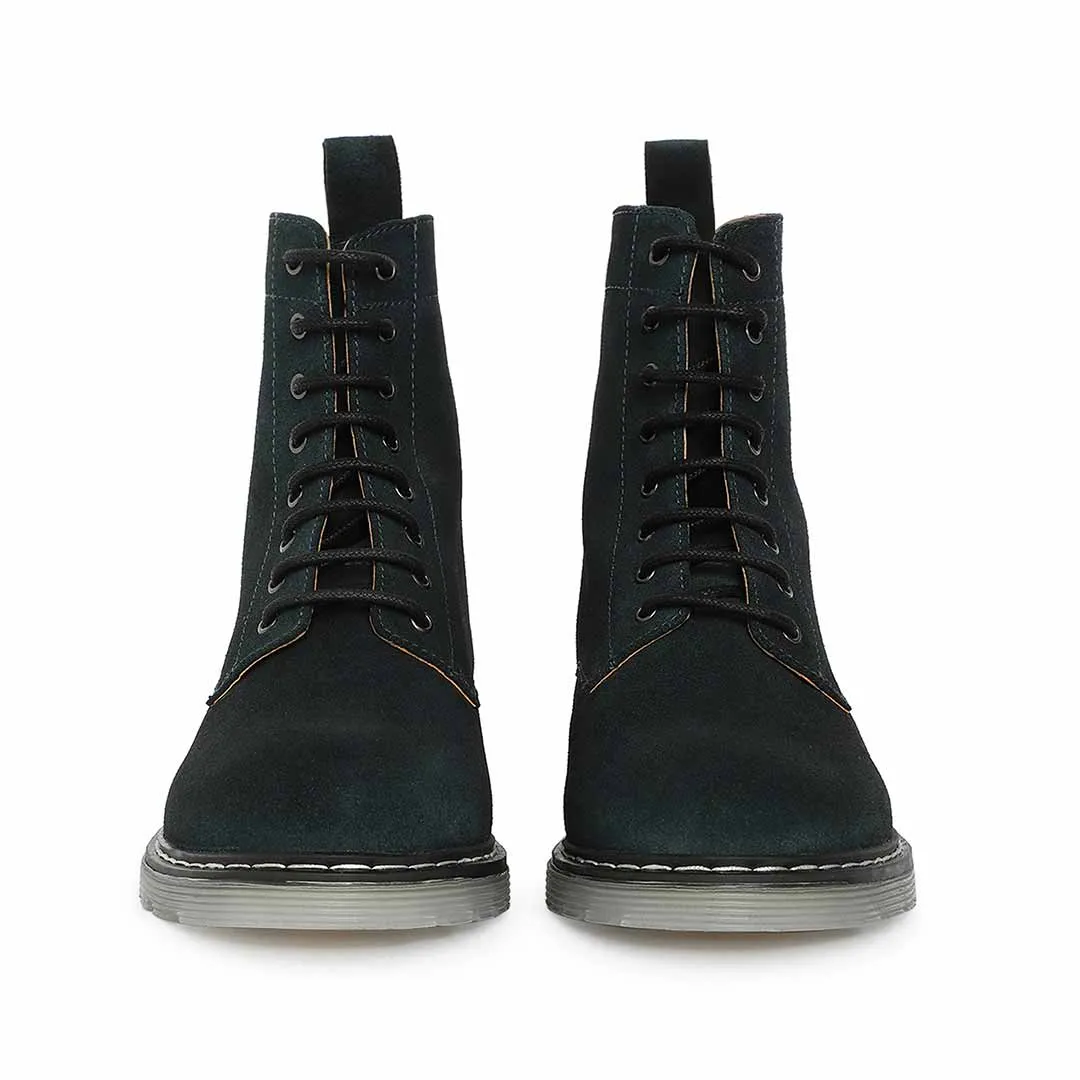 Saint Lauretta Green Suede Leather Lace-up Ankle Boots