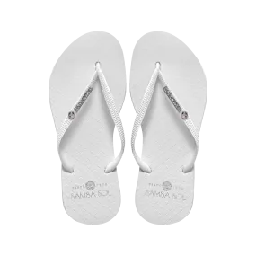 Samba Sol Swarovski Women's Crystal Collection Flip Flops - White Crystal