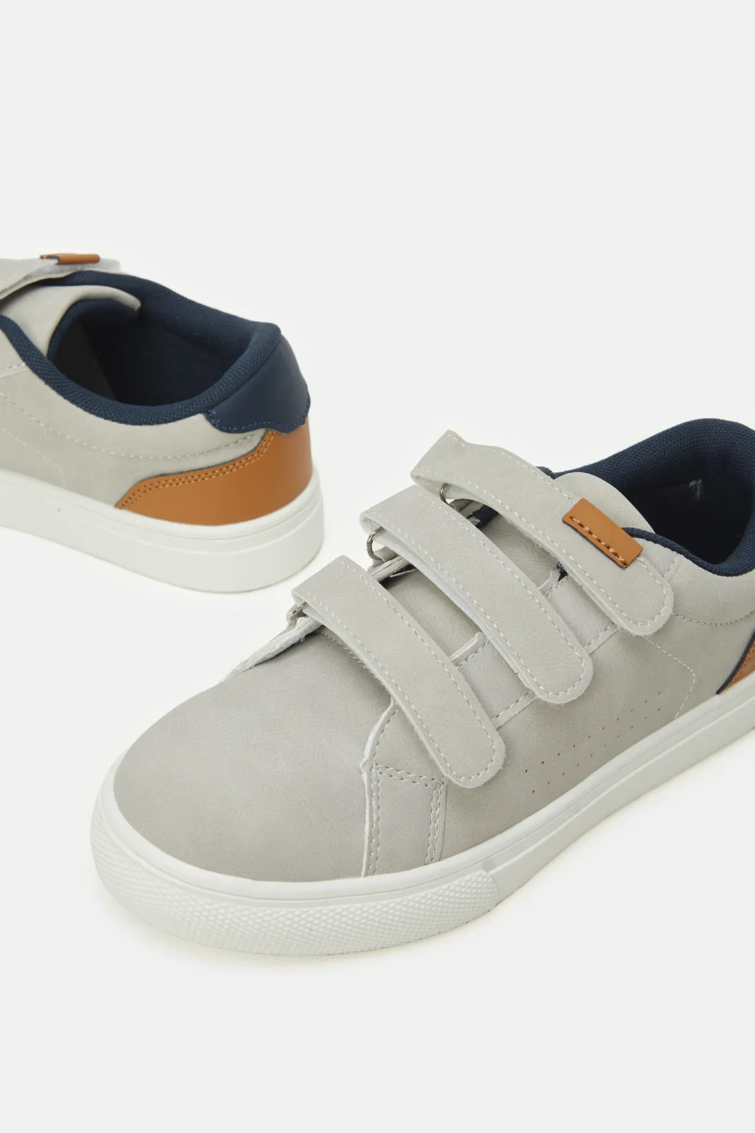 Senior Boys Grey Colour Block Sneakers