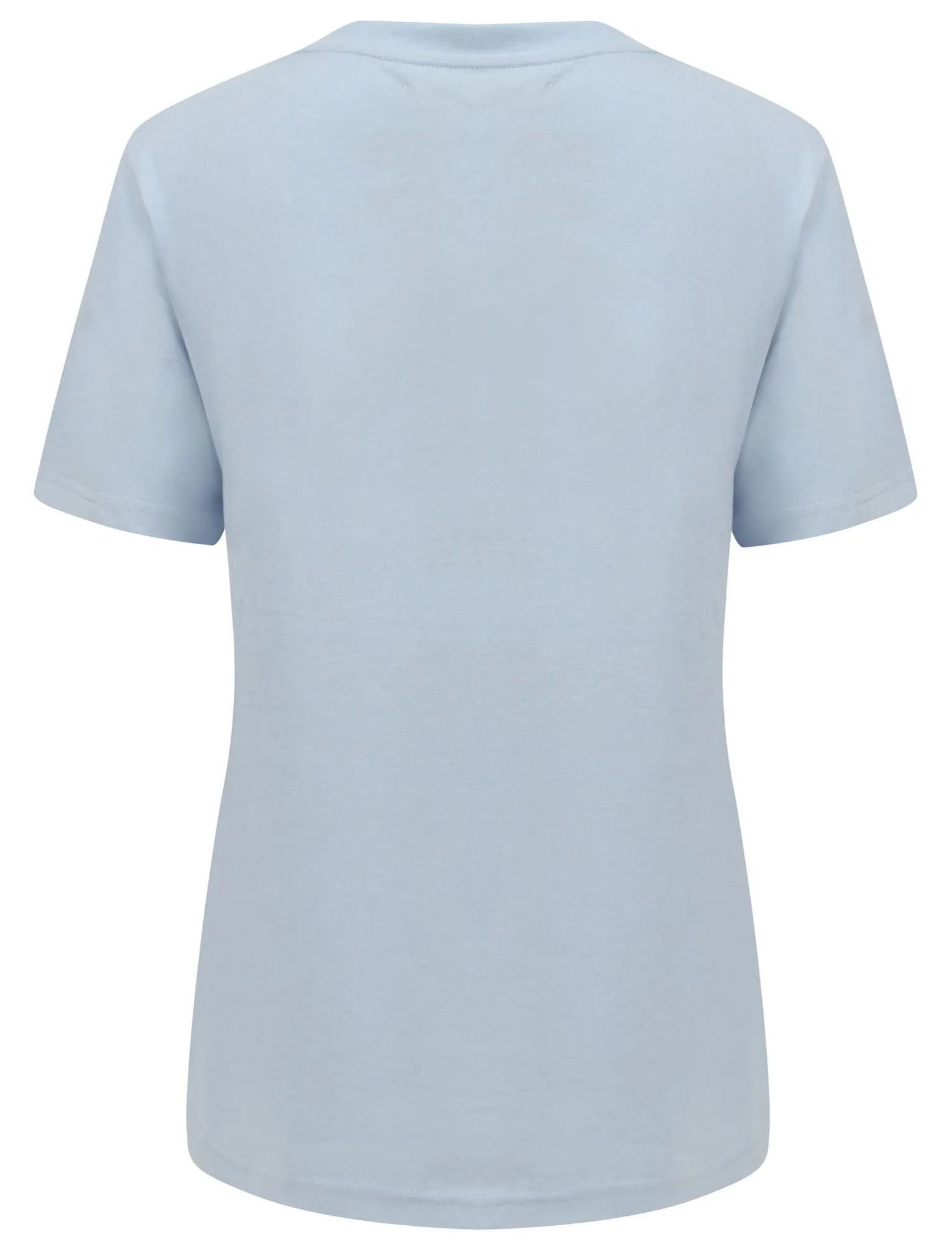 Soller Palm Motif Cotton Jersey T-Shirt in Pale Blue Marl - Tokyo Laundry