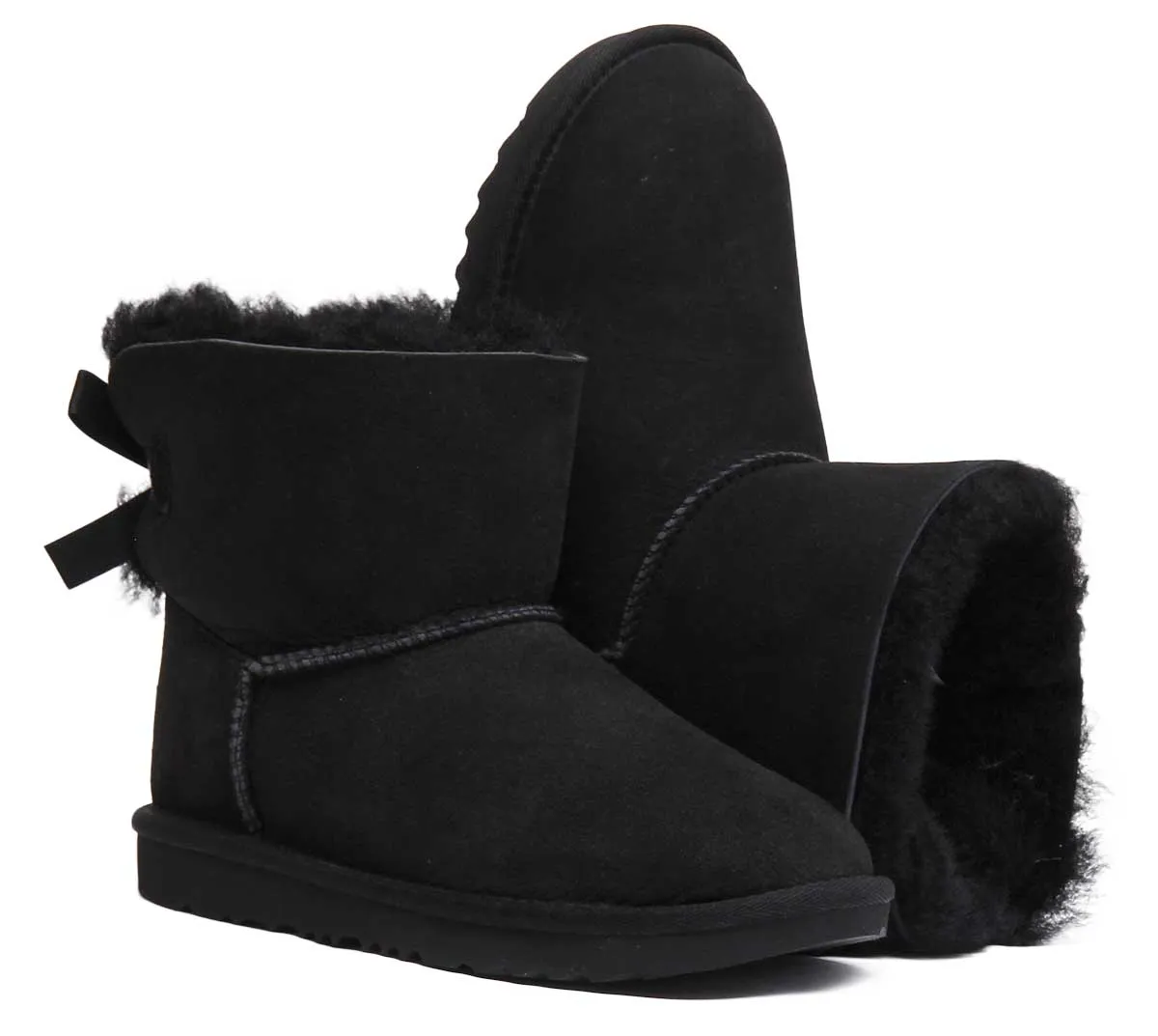 Ugg Australia K Mini Baily Bw In Black For Kids