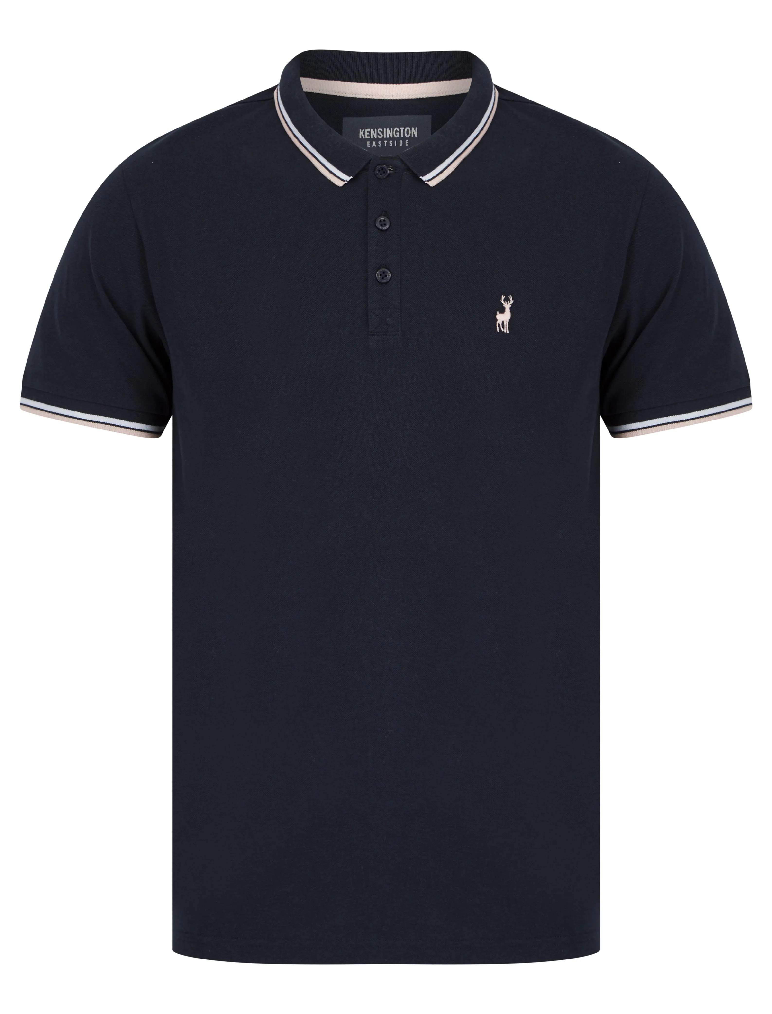 Underwood Cotton Pique Polo Shirt in Sky Captain Navy - Kensington Eastside