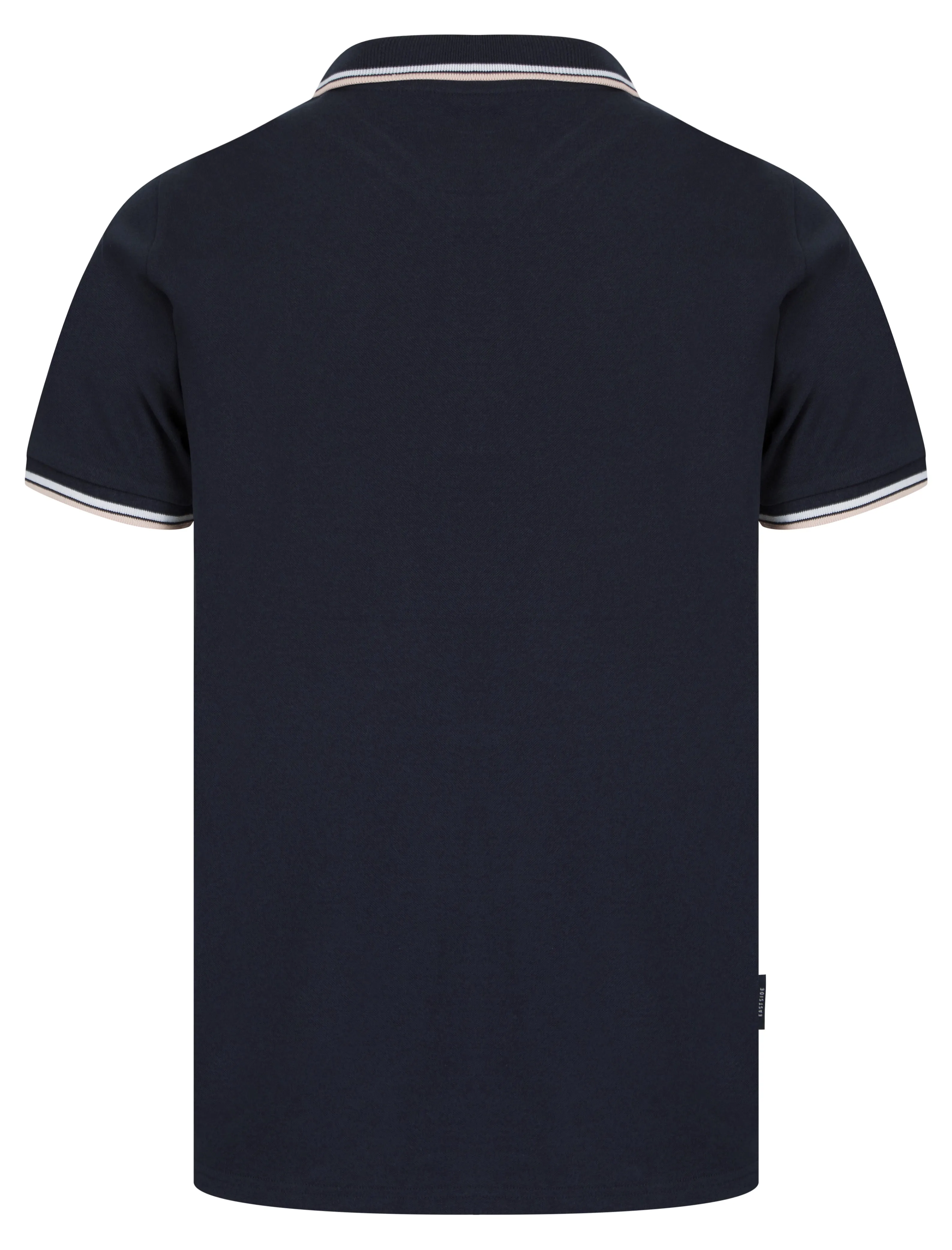 Underwood Cotton Pique Polo Shirt in Sky Captain Navy - Kensington Eastside