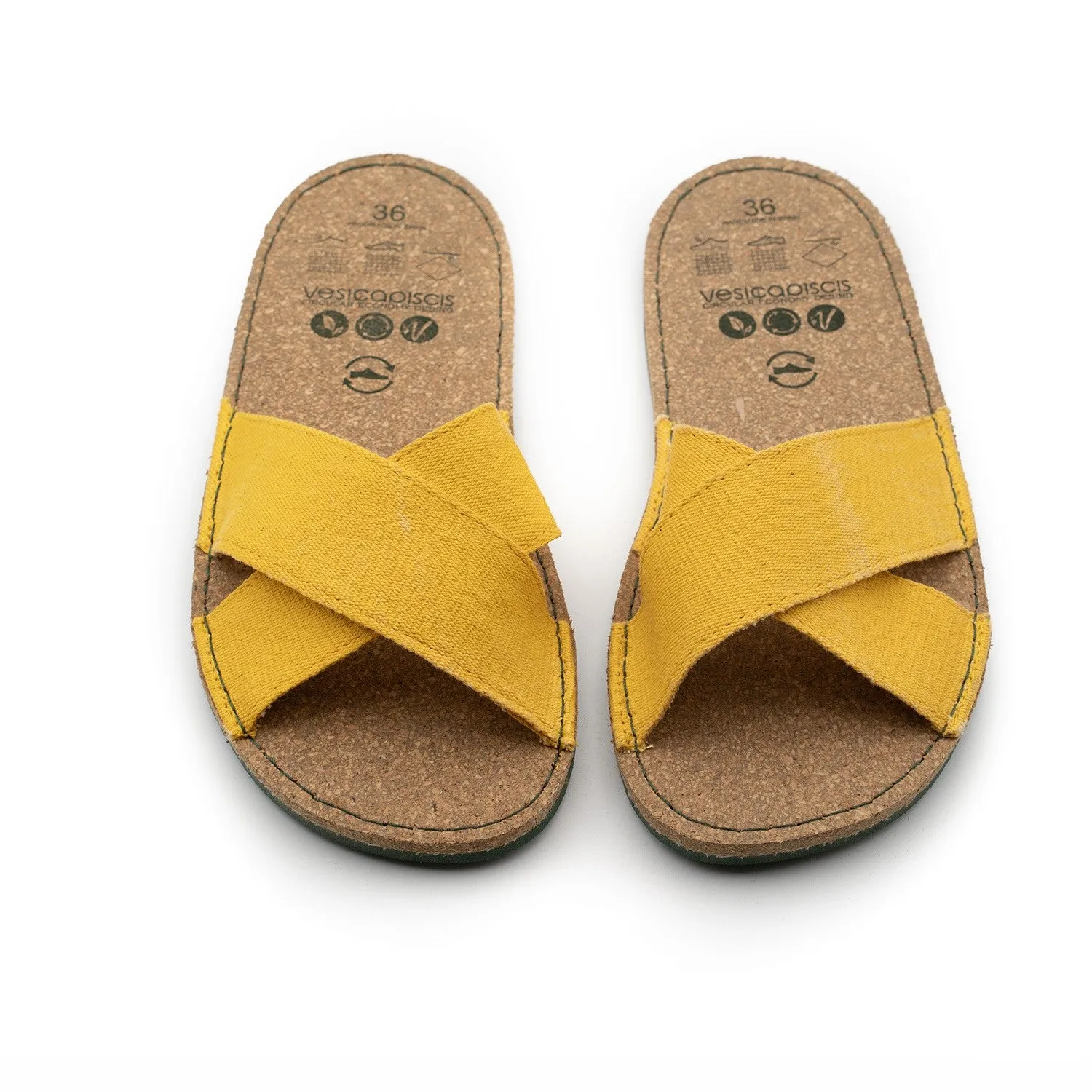 Vegan sandal yellow lemon ALA010