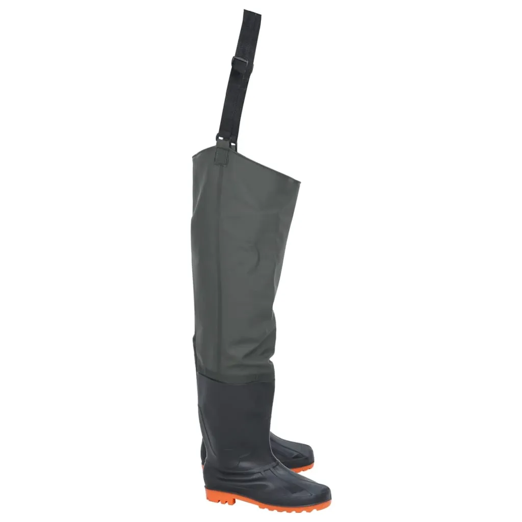 vidaXL Hip Waders Dark Green Size 39