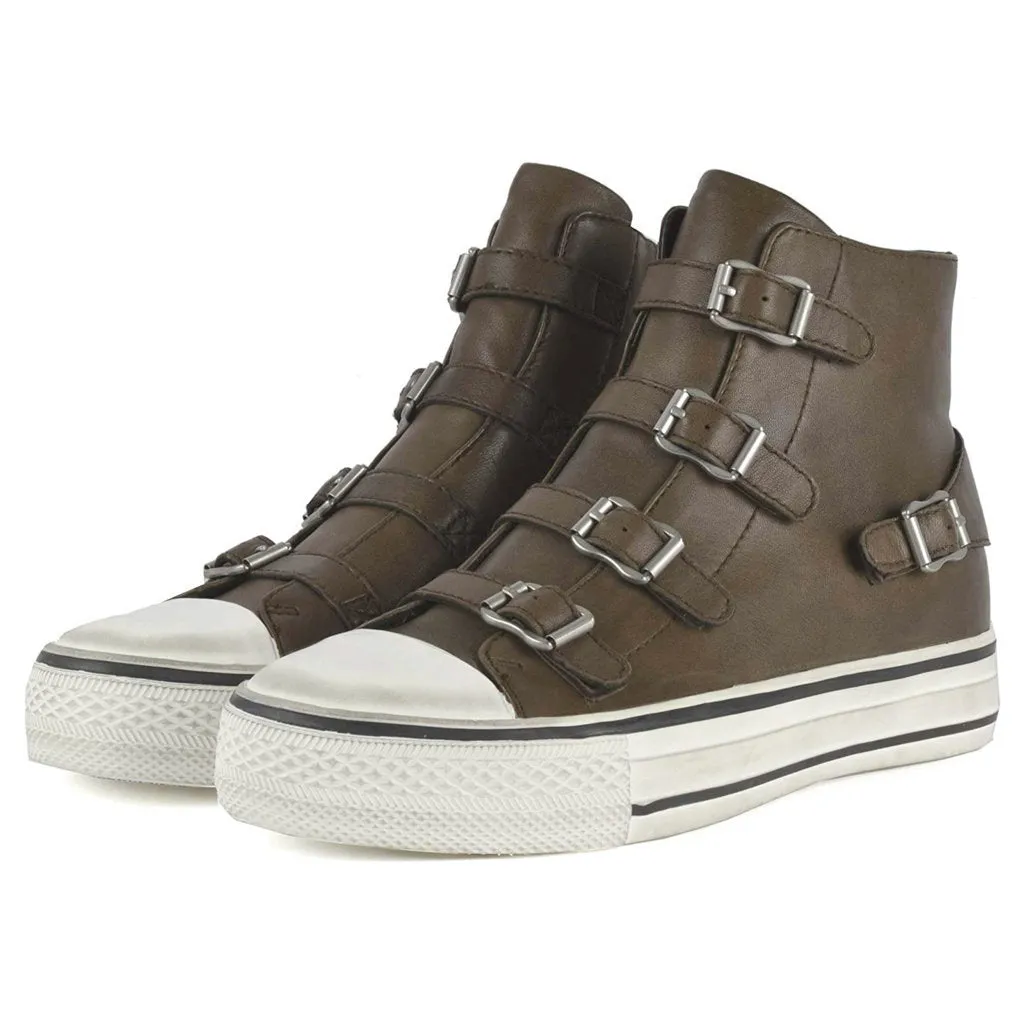 Virgin Nappa Leather Women's High-Top Trainers