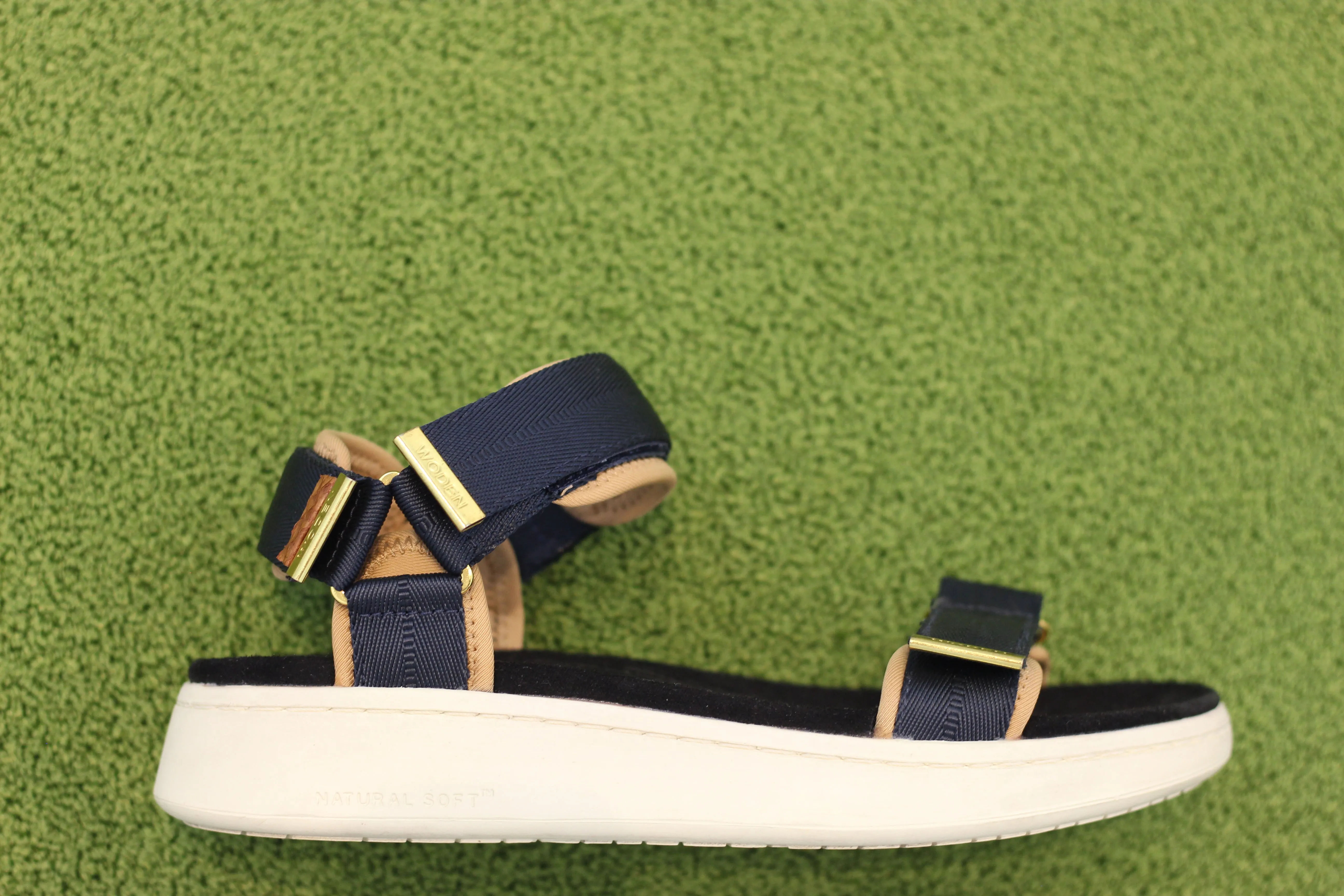 Womens Line Sandal - Navy Textile