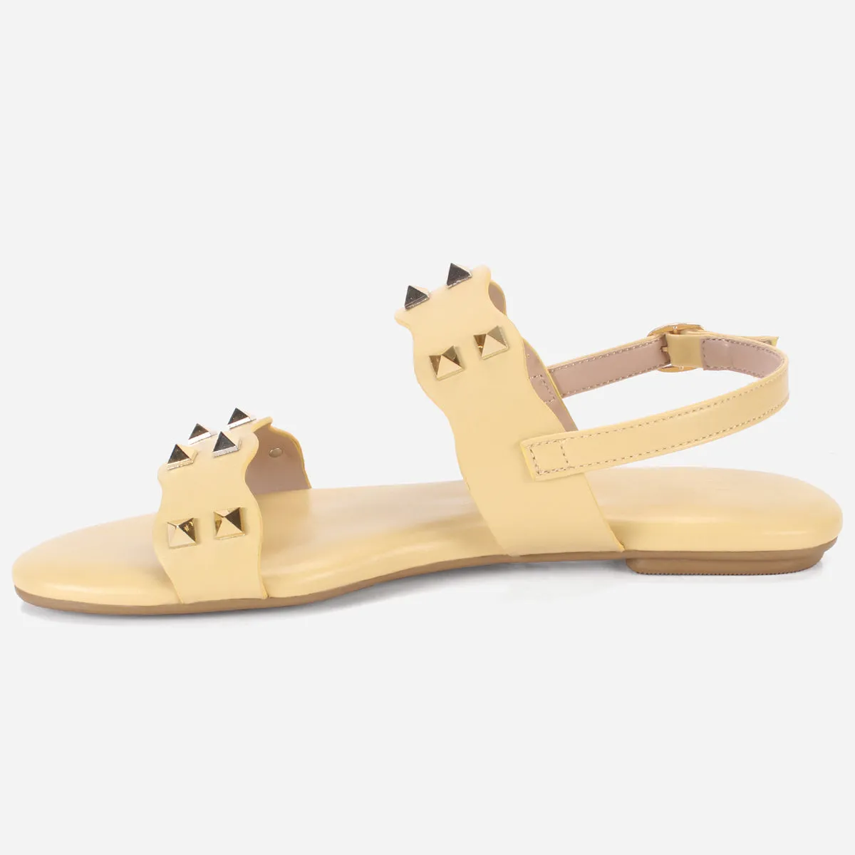 Womens "MAEY" Flat Stud Detailing Summer Sandals